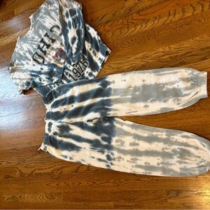 Garage Tie-Dye Sweatshirt and Joggers Set - Blue and Cream